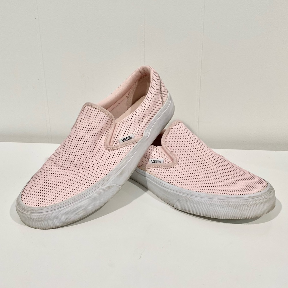 VANS Slip Ons Baby Pink Women’s Size 6.5 Faux Leather